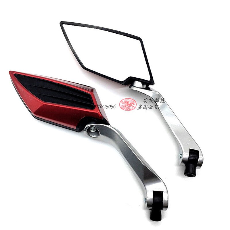 universal scooter mirrors motorcycle accessories for benelli vespa yamaha vespa piaggio motorbike parts moto rearview mirror: Red