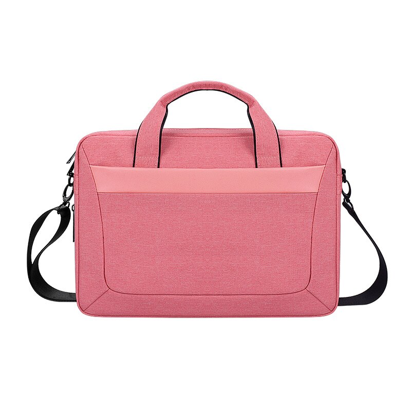 Laptoptas 13.3 15.6 14 inch waterdichte notebooktas hoes voor macbook air pro 13 15 computer schoudertas handtas aktetas: Roze / 14- inch