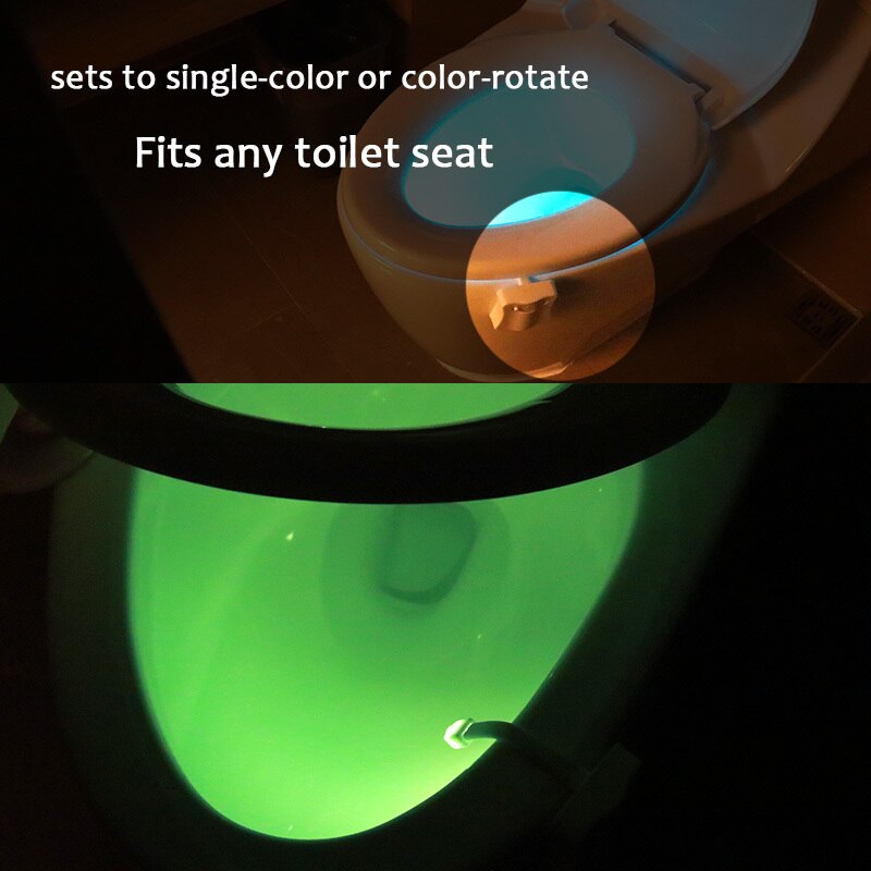 8/16 farben Nacht Leuchtet Batterie Betrieben Luminaria Lampen Wasserdicht Wc Licht PIR Bewegung Sensor Schlecht Lampe LED-hintergrundbeleuchtung