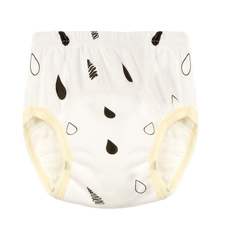 Couche-culotte imperméable pour enfants, pantalons d'entraînement réutilisables pour enfants, 5 couches sous-vêtements en coton, culotte pour bébés, NP009: Raindrops design / 90 (80cm 12kg)