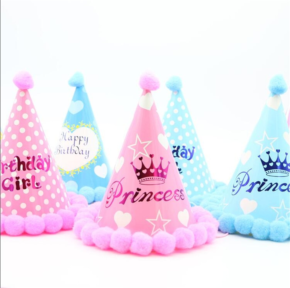 Gutt blå måke første bursdag lue glitter jente måke rosa prinsesse krone fest baby dusj dekor pannebånd tegneserie lue