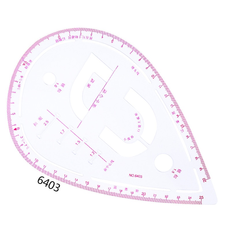 MIUSIE 6 Pcs French Curve Metric Grading Ruler Measure Dressmaking Tailor Drawing Template Craft Tool Plastic Sewing Supplies