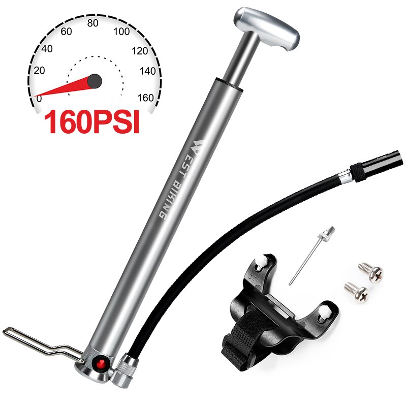 West biking sykkel pumpe ultralett sykkel luft inflator 160 psi høytrykk fot sykkel pumpe schrader presta sykkel dekk pumpe