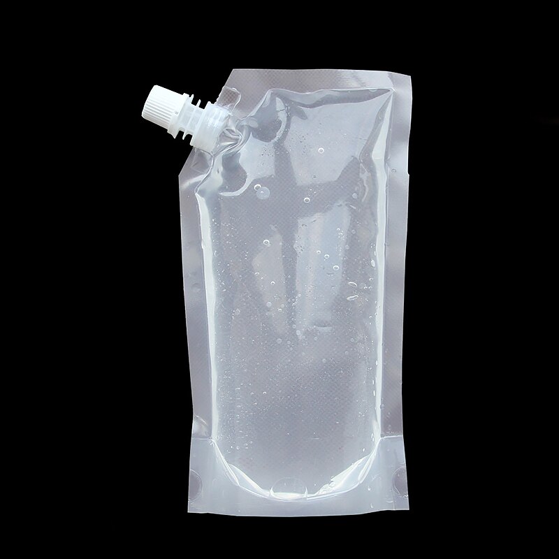 Plastik tud pose saft stand-up vin mælk kaffe flydende drik kolbe madvarer opbevaringsposer med tragt: 423ml