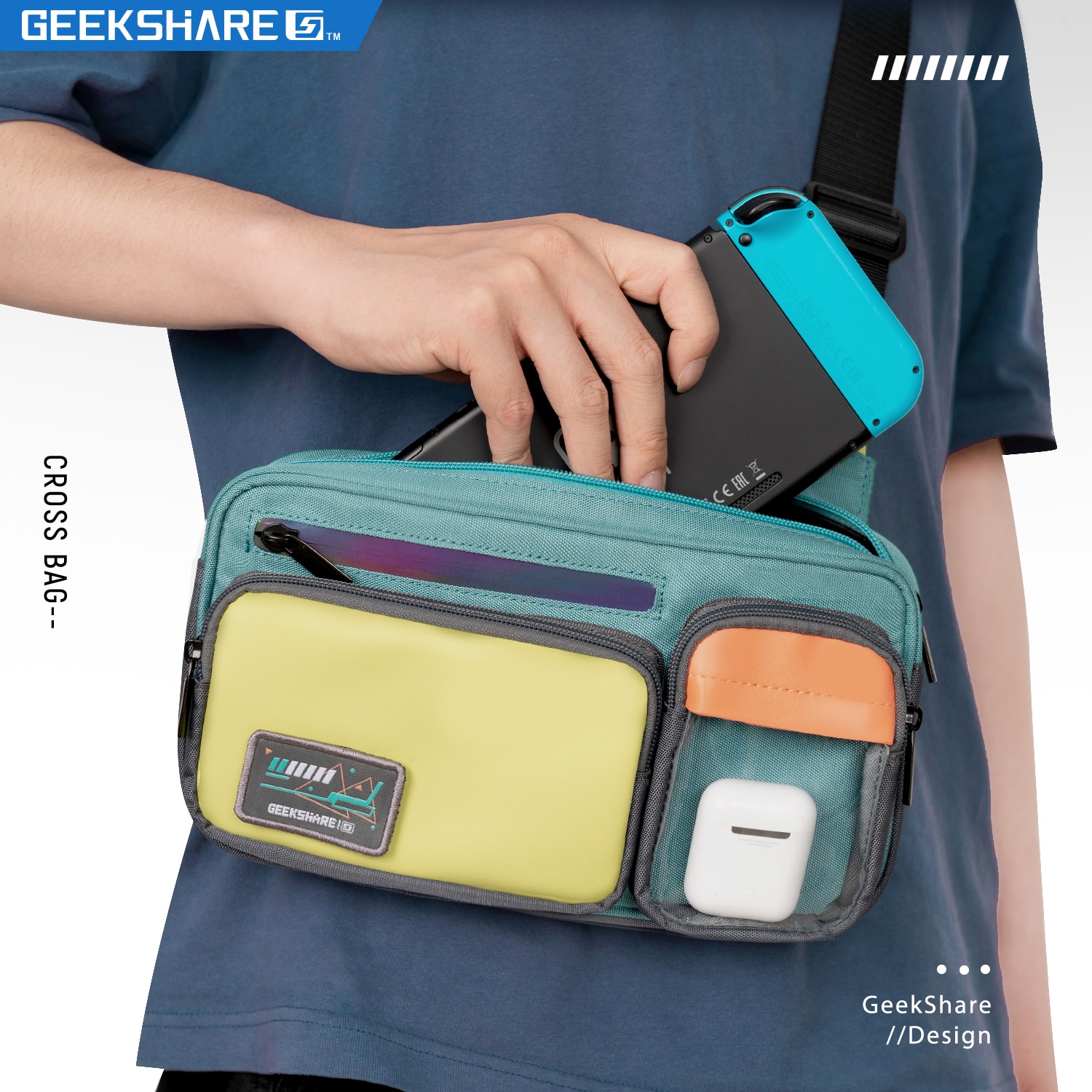 GeekShare borsa da viaggio per Nintendo Switch borsa da viaggio borse multifunzione di grande capacità per Switch OLED Messenger Bag Switch Lite