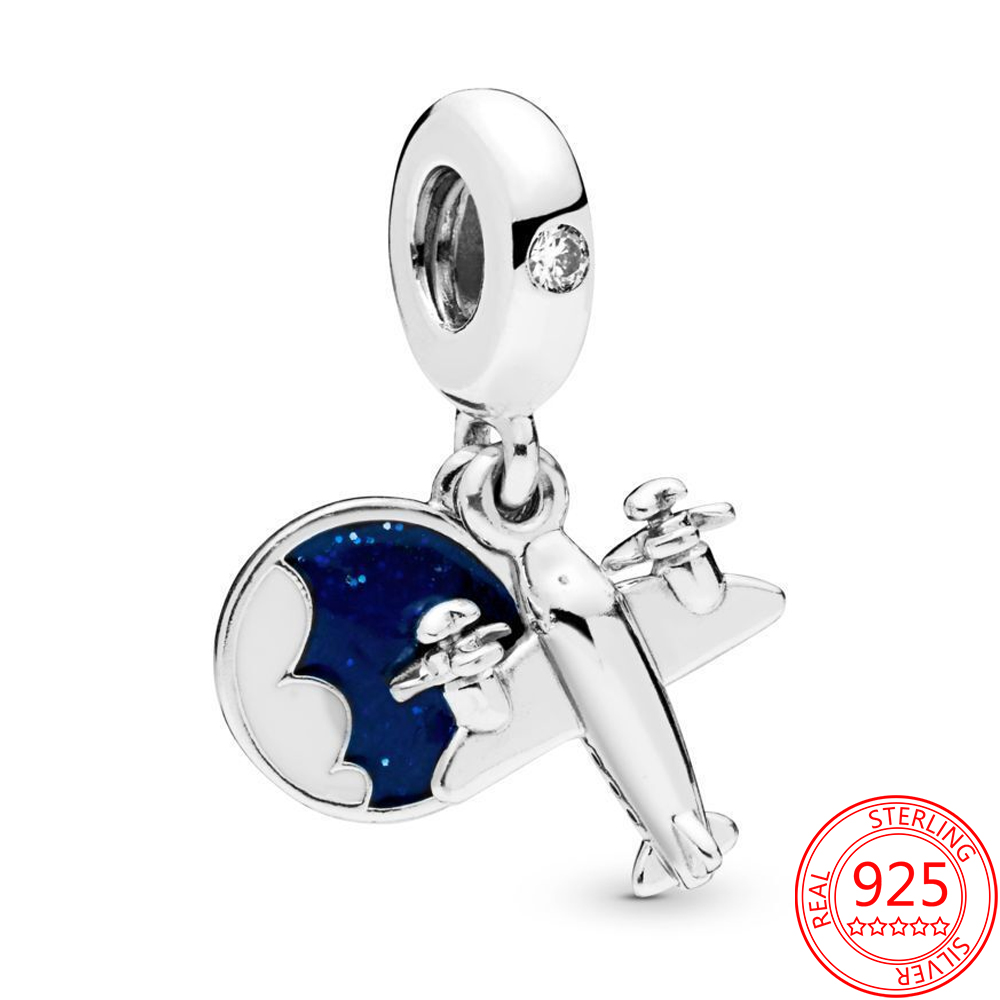 Luksus 925 sølv spinning kompas charm fit pan armbånd 925 sterling sølv charms til piger gør-det-selv vedhæng smykker: Vvc 291