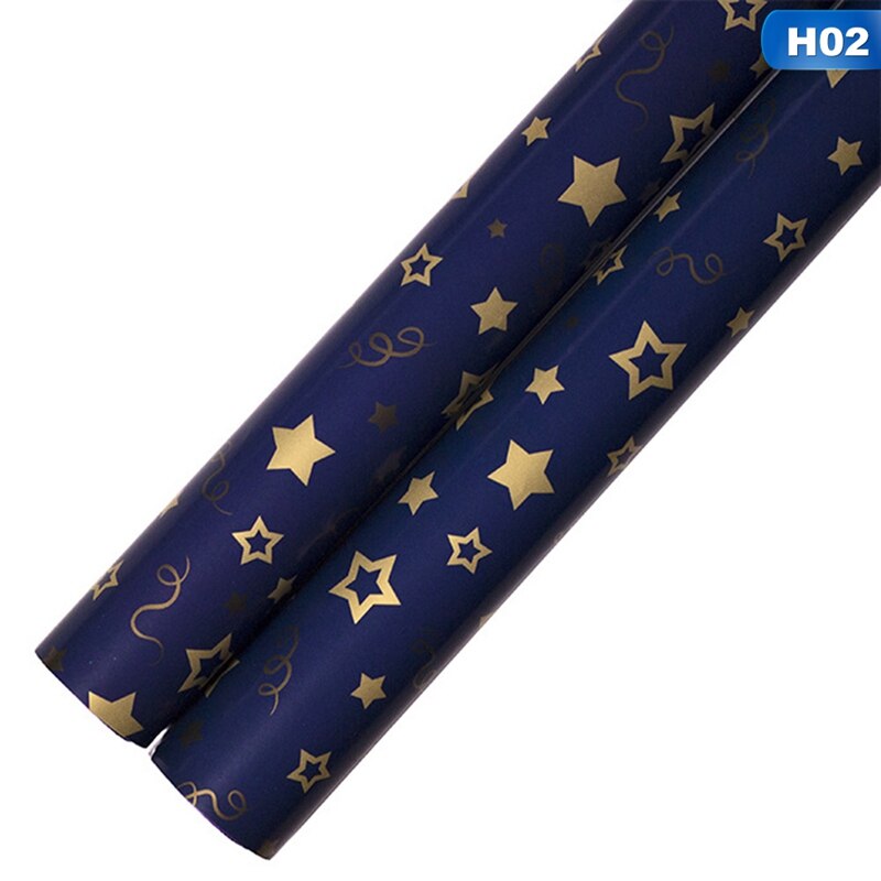 Navy Blue and Gold Christmas Wrapping Small Stars, Christmas Trees, Snowflakes, Christmas Special Wrapping Paper: 2