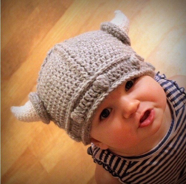 Winter Novelty Hat Handmade Crocheted Viking Warm Horns Hats Knitted Caps