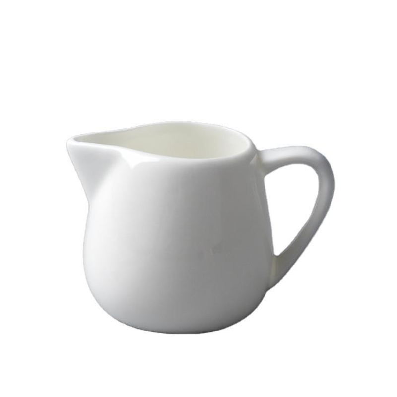 Pure White Small Milk Cup Mini Honey Milk Tank Large Restaurant Commercial Ceramic Coffee Supplies Roasted Flowers