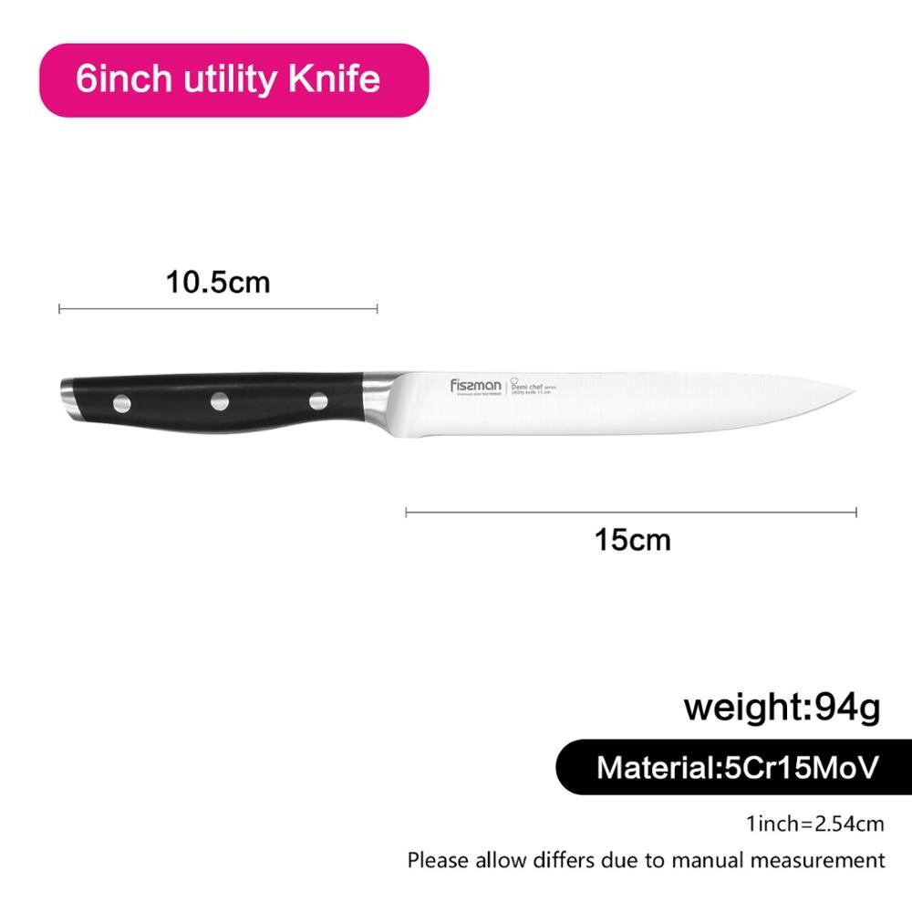 FISSMAN Demi Chef Series German Steel Kitchen Knives Utility Chef Santoku Cheese Knief: Model 2370
