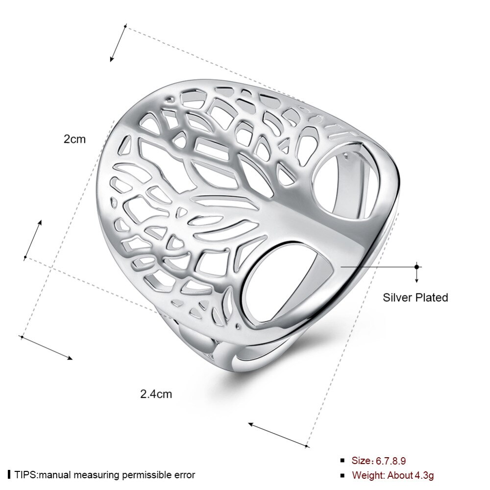 Prezzo tutto'ingrosso sveglio delle donne Anello di colore argento albero della Vita di fascini dei monili di cerimonia nuziale della ragazza di alta qualità di modo dei monili classici R891