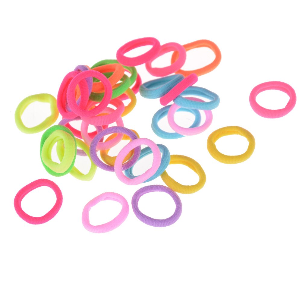 20pcs/lot (Mix Color) Candy Colored Elastic Ponytail Holders Accessories Girl Women Rubber Bands Tie Gum