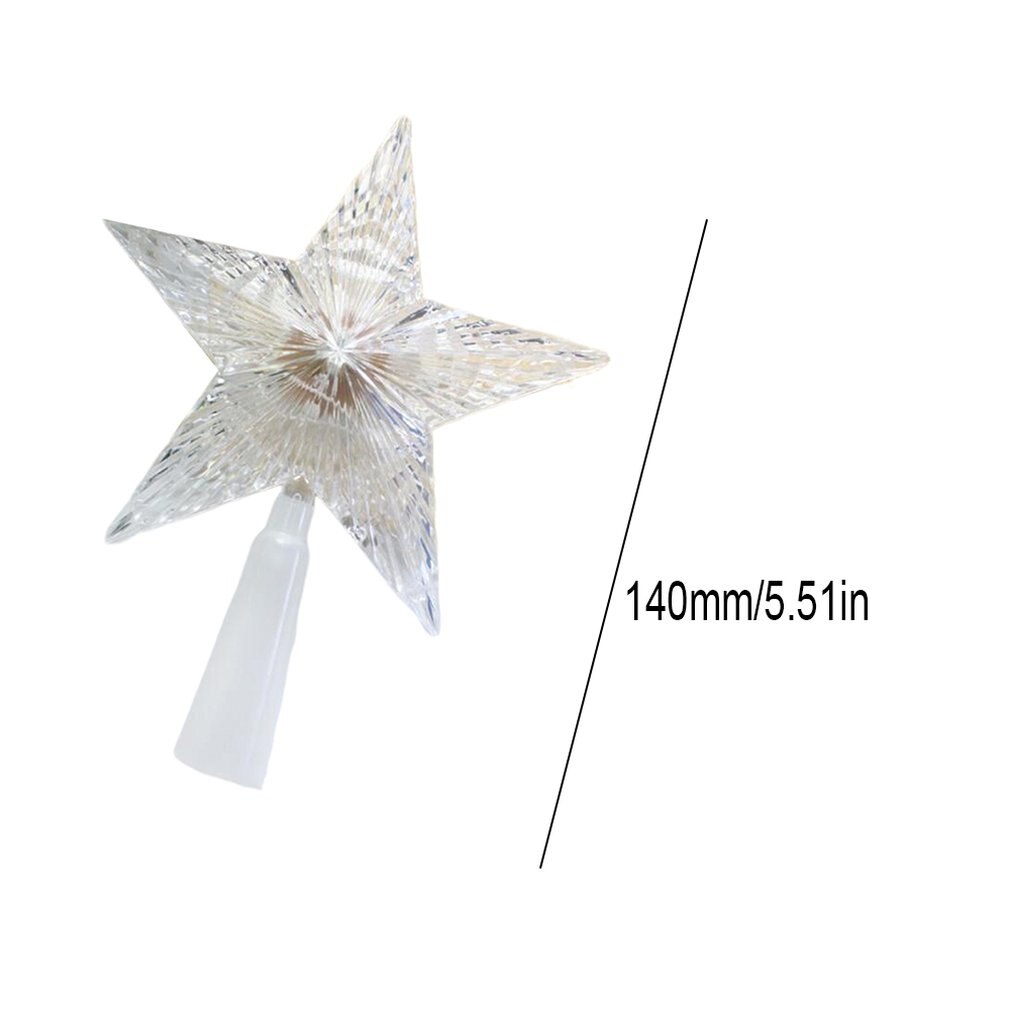 Plastic Kerstboom Top Ster Kerst Ornament Led Lichtgevende Vijfpuntige Ster 14cm18cm22cm Ster Kerstverlichting