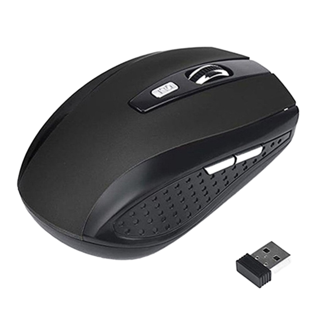 Computer Wireless Optical Mouse Fast Speed 6 Buttons Gaming Mice 800/1200/1600DPI Desktop PC Portable Matte Black: Blue