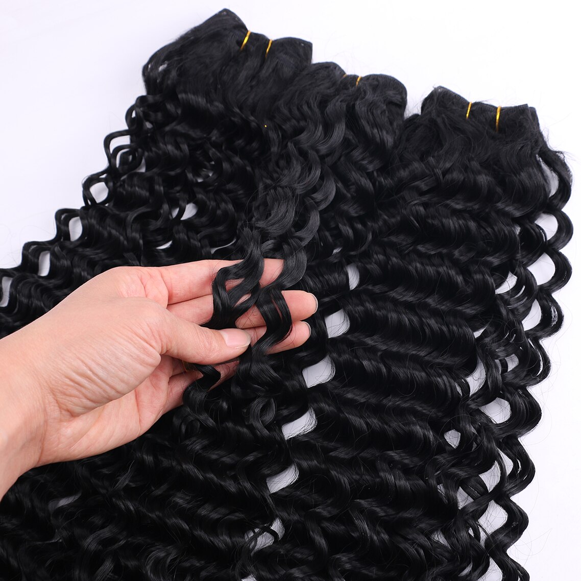 Afro Deep Wave Hair Bundles 30 Inches Super Long Curly Hair Extensions Water Wave Hair Bundles for Black Women