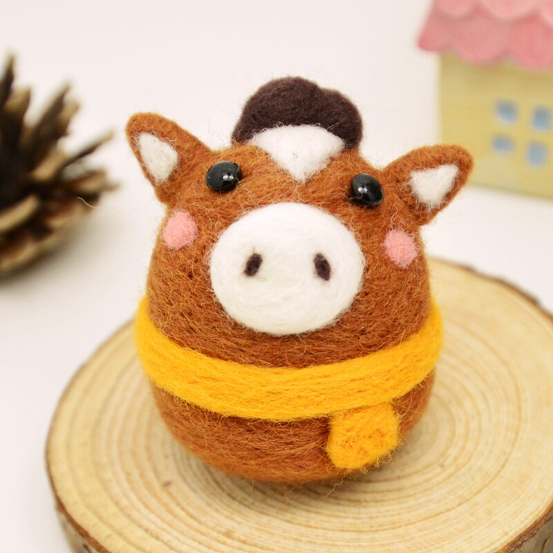 1Pcs Cute Animal Pets Needle Wool Felt kits Handmade Toy Doll Wool Felt Poked Kitting Non-Finished DIY Wool Felting Package: No.3