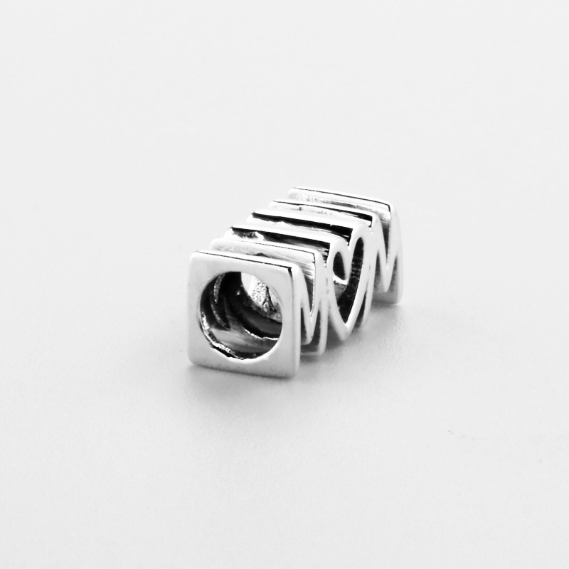 Fit 925 Silver Original Charms Bracelets Mom Letter Heart Charm Bead Pendant For Sterling Original Bangle Jewelry Making DIY