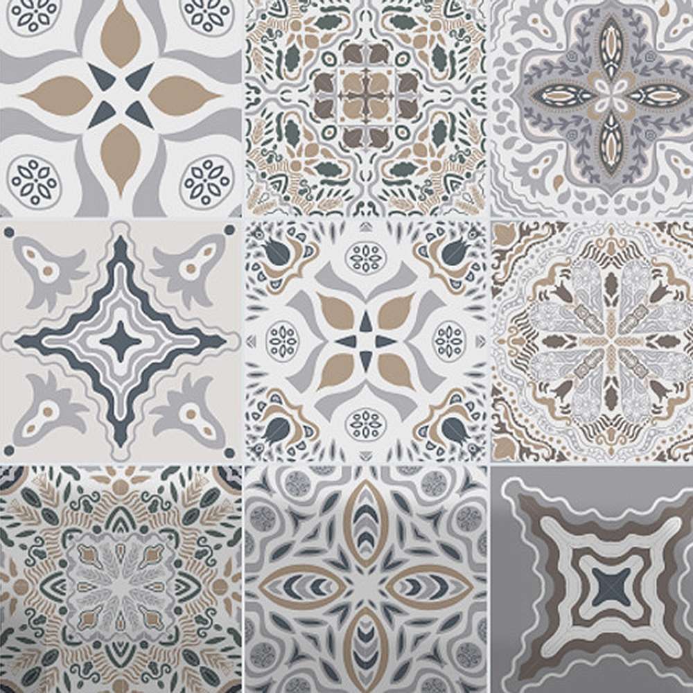 20 stk retro marokkanske fliser pvc fliser klistremerker grå farge vegg kunst dekal lim vanntett kjøkken backsplash bad
