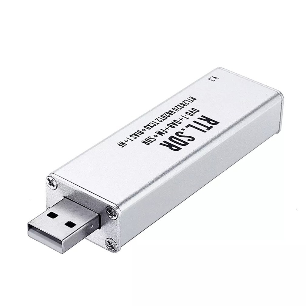 0.1MHz-1.7GHz TCXO RTL SDR Receiver R820t2 USB RTL-SDR Dongle with 0.5ppm TCXO SMA MJZSEE A300U Tester - Silver