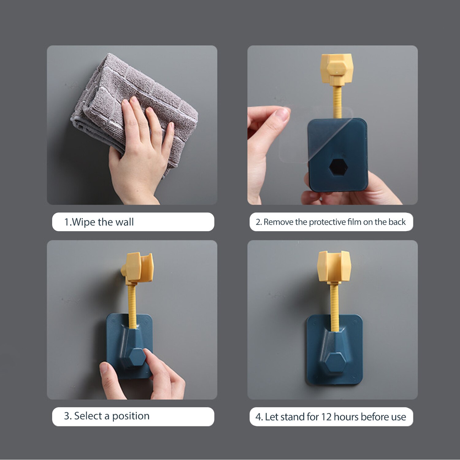 Universal Adjustable Shower BracketBathroom Strong Vacuum Suction Cup Shower Holder Wall Mounted Hand Shower Bathroom Accessory