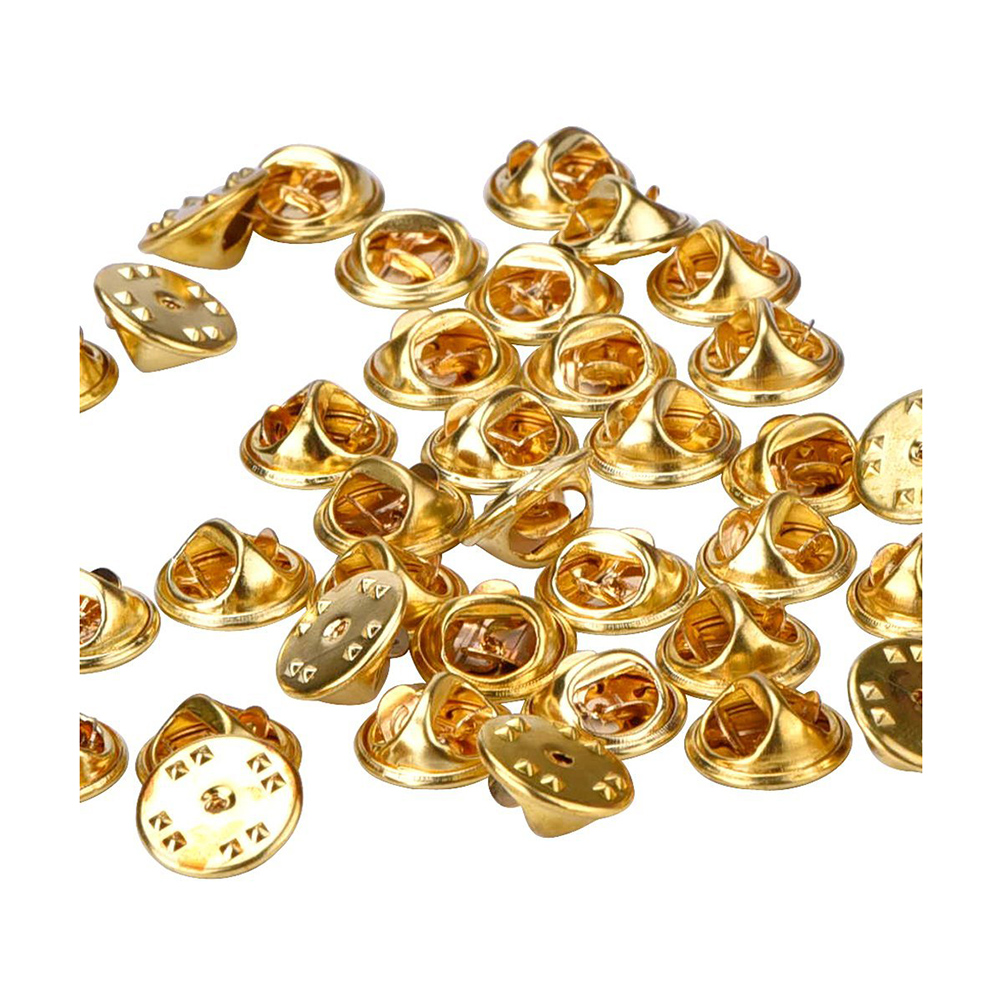 50pcs Brass Butterfly Clutch Badge Insignia Clutches Pin Backs Replacement