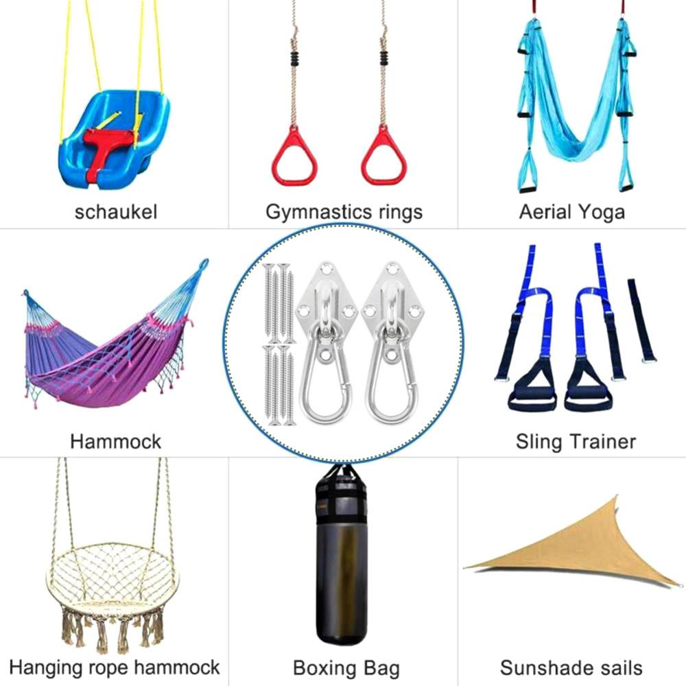 Home Garden Heavy Duty Hammock Hanging Kit Eye Plates Ceiling Wall Mount Anchor Hooks Hanger for Hammock Swing Chair