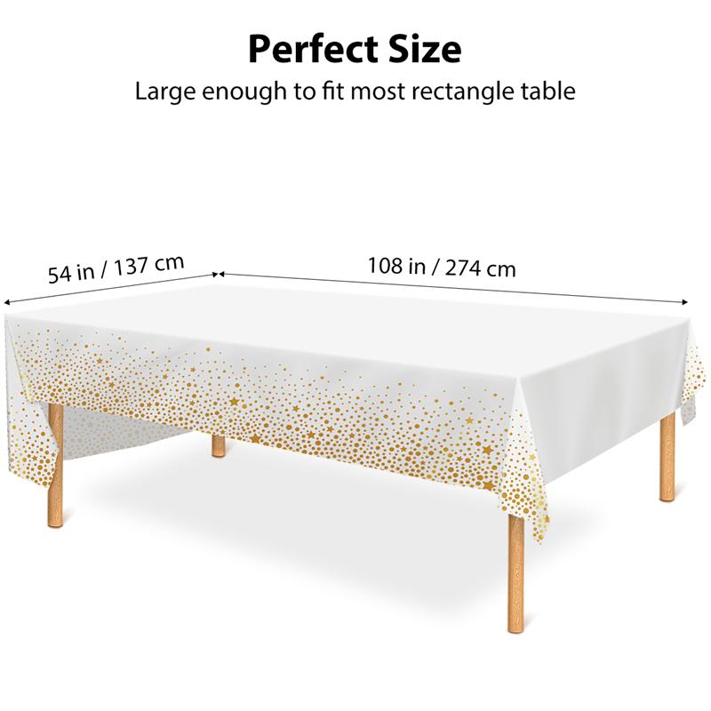 Homemaxs 4 pces peva toalha de mesa descartável retângulo à prova dwaterproof água capa de mesa para piquenique casa decoração da cozinha 274x137 cm
