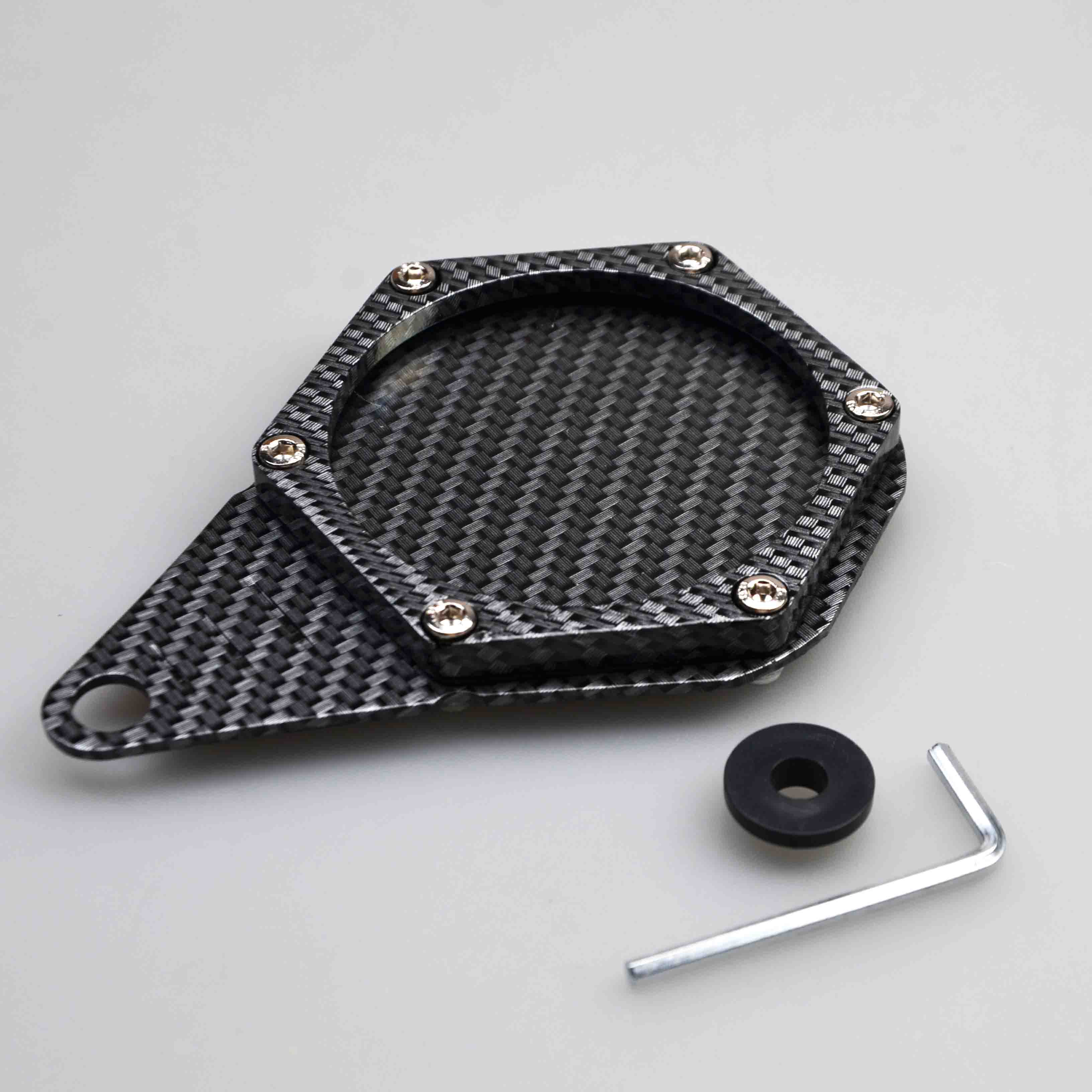 Motorcycle Carbon Tax Disc holder, Motorbike Universal Round Tax Disc Plate Holder Waterproof Carbon: Blue