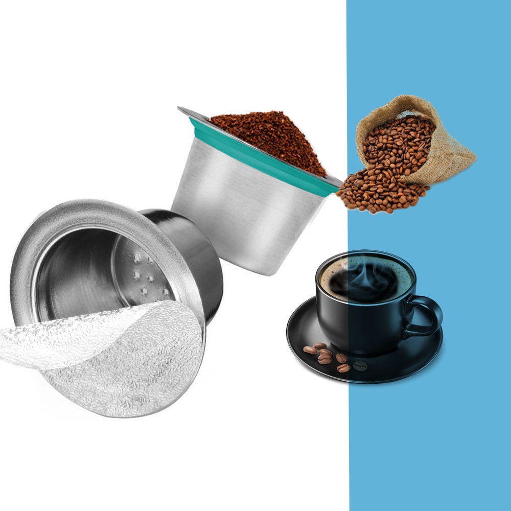 24PCS Nespresso Coffee Pods Stainless Steel Refillable Capsulas Nesspreso Reusable Coffee Filter Cup DIY Coffee Maker Tools
