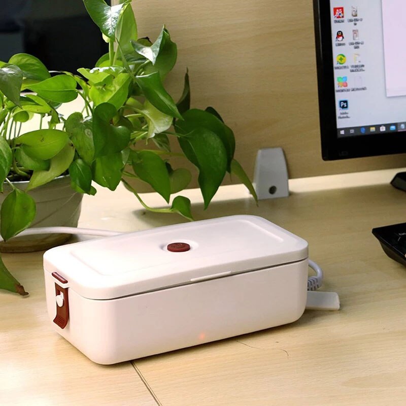 220V Electric Lunch Box Portable Water-free Lunch Heating Box Constant Temperature Heating Food Warmer Ceramic Liner For Office