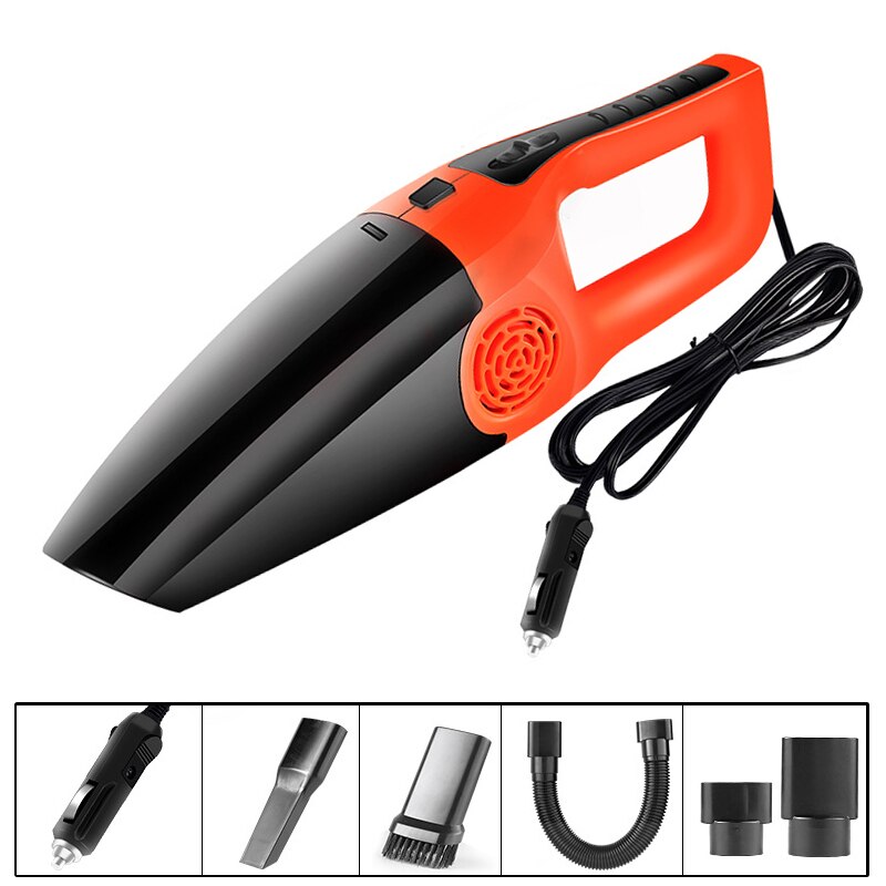 Aspirador de mano para coche, 12V, 120w, herramienta portátil de alta potencia, mini limpiador para coche: Orange