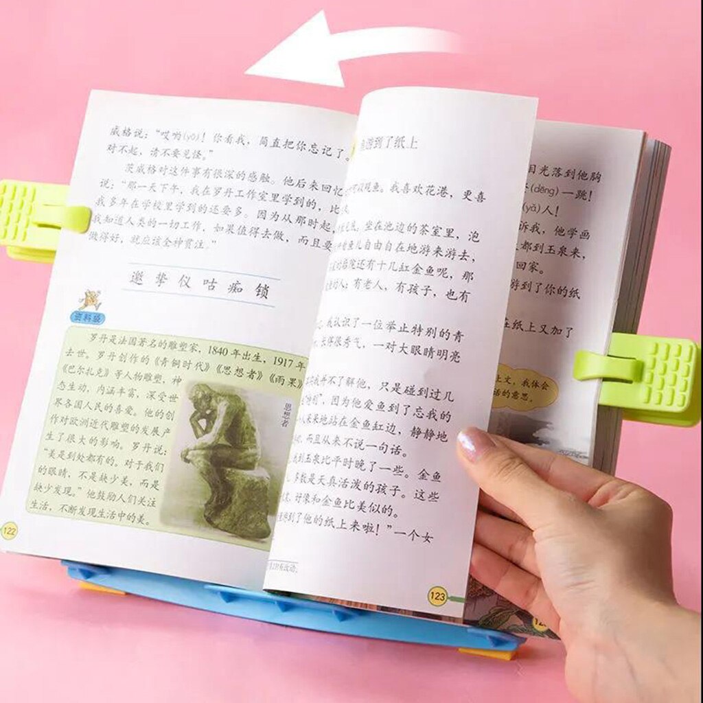 Adjustable Kids Children Reading Shelf Holder Portable Folding Book Stand Support Desk Organizer for Office School Supplies