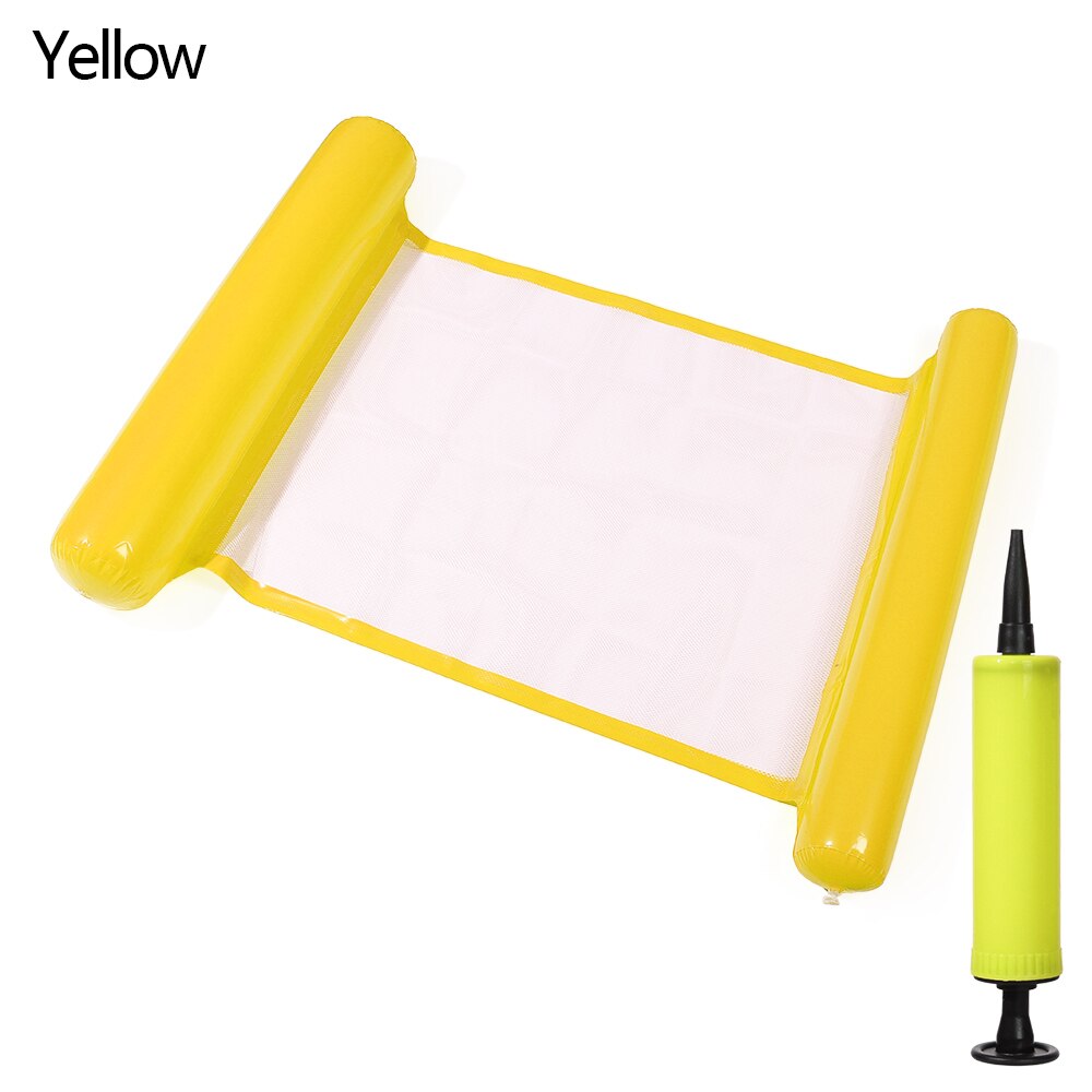 1PC Foldable PVC Adult Inflatable Pool Float Fun Water Toys Pool Hammock Chair Pool Raft Lake Floats Summer Swimming Accessory: yellow