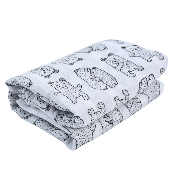 Baby produFlamingo Organic Baby Swaddle Muslin Bamboo Cotton Baby Blanket Diapers Envelope For Discharge Newborns Wrap Bedding: SJ0024