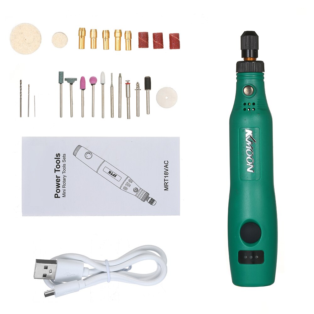 18V 1.2W Mini Electric Grinder Set Grinding Machine Carving Engraving Pen Cordless Power Tool Trimming Milling Polishing