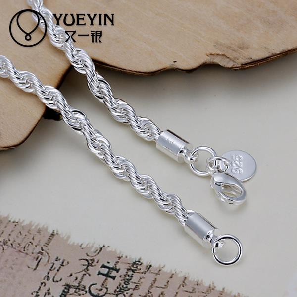 Verzilverd armband voor vrouwen mannen Liefhebbers Unisex zilveren Sieraden hand chain Bracciali Trendy