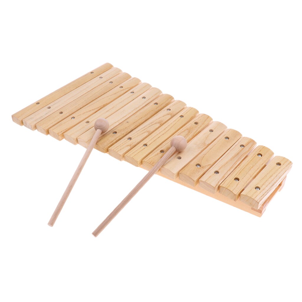 15 Notes Wood Xylophone with 2 Mallets Kids Musical Percussion Instrument