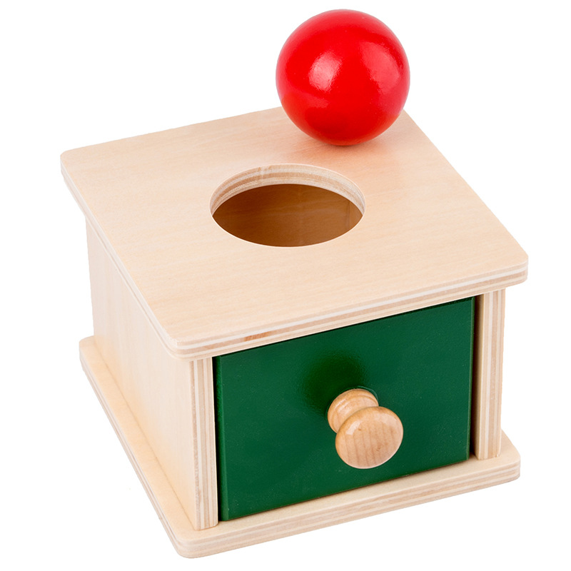 Holz Schublade Kasten Früer Bildung Intelligenz Spielzeug Kindergarten Weben Trommel Druck Ball Tisch Werkzeuge Kleinkinder Kleinkinder: Gelb
