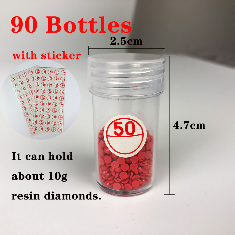 30/60 flaschen transparent Container fallen Diamant Malerei Zubehör Diamant Stickerei Perlen Lagerung Kasten Organizer Werkzeuge: 90 Flaschen