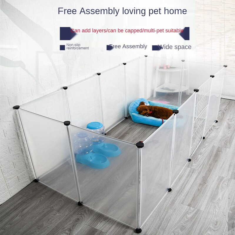 Valla de Combinación libre para perros y gatos, vallas transparentes pequeñas y de mascota mediana, tablero de aislamiento de plástico