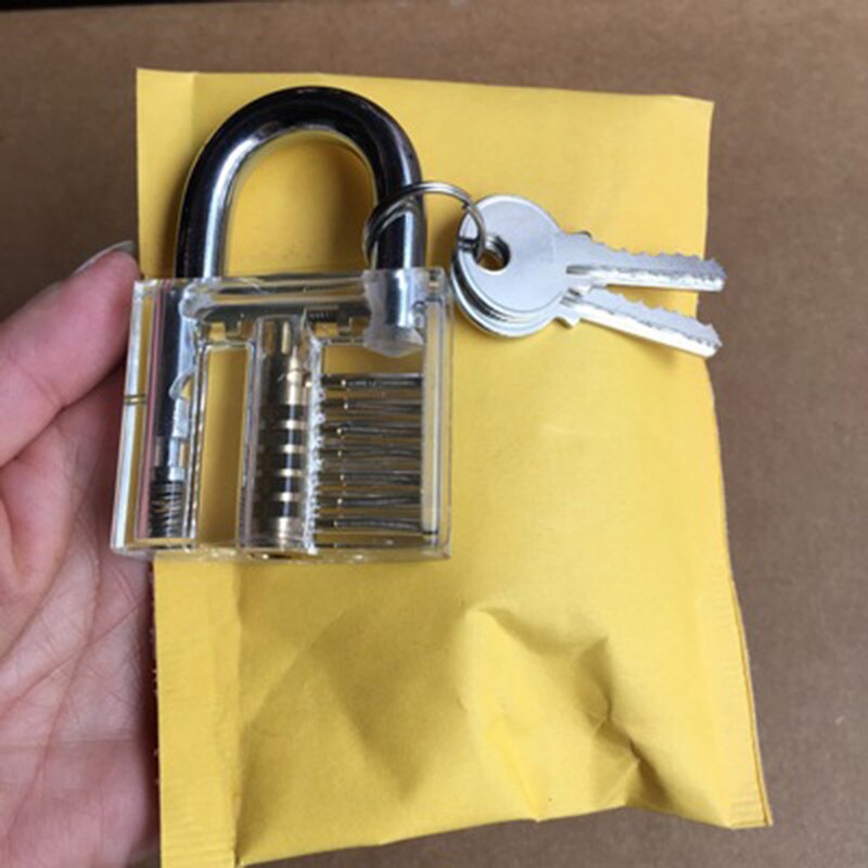 15pcs Lock Pick Set with Transparent Lock Locksmith Tools Practice Hand Tools durable Lock Pick Set PRE