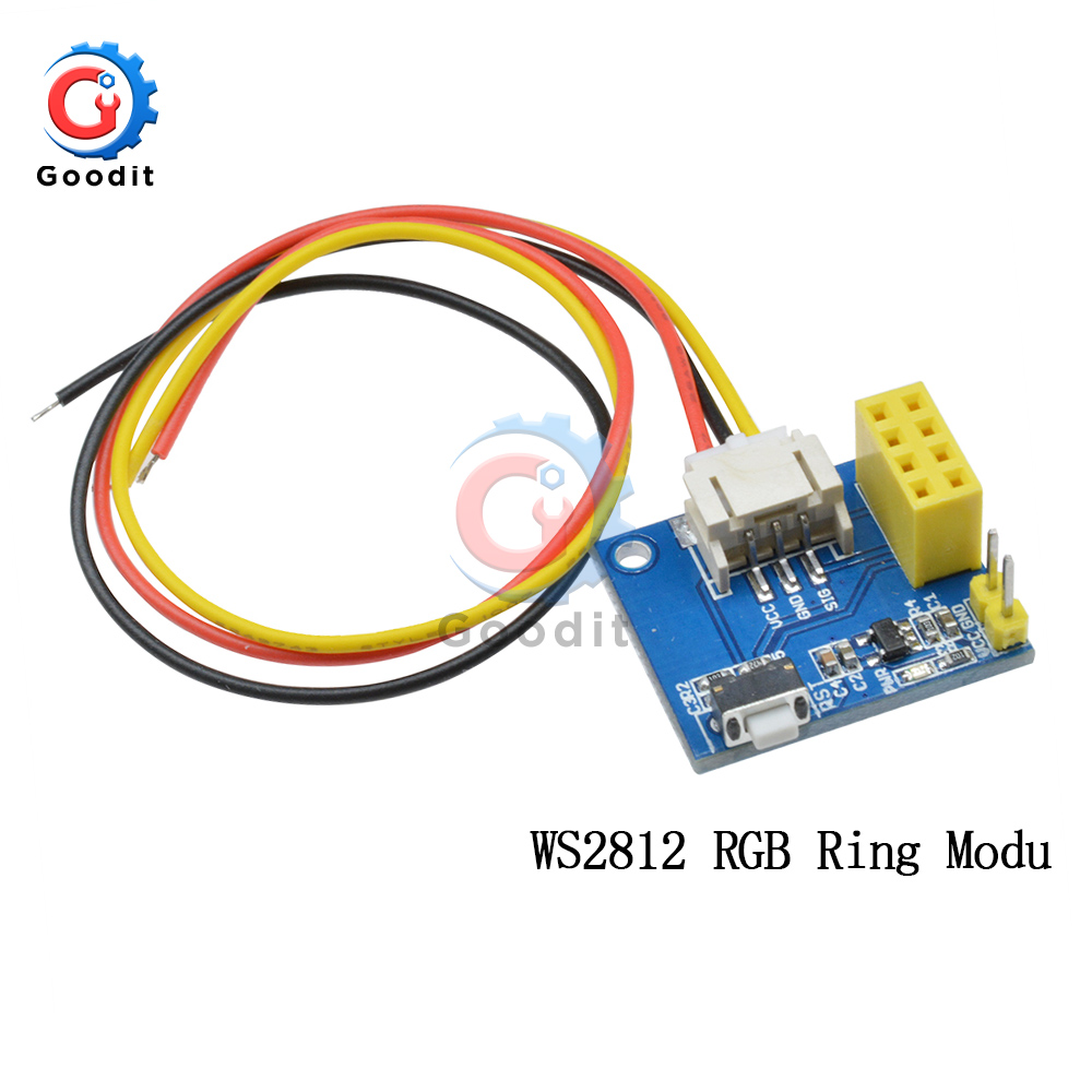 Controlador de adaptador de luz LED para Arduino, controlador inalámbrico con Wifi, ESP8266, ESP-01, WS2812B, 4, 16, 40, 64 LED, RGB, 5050: WS2812 RGB Ring Modu
