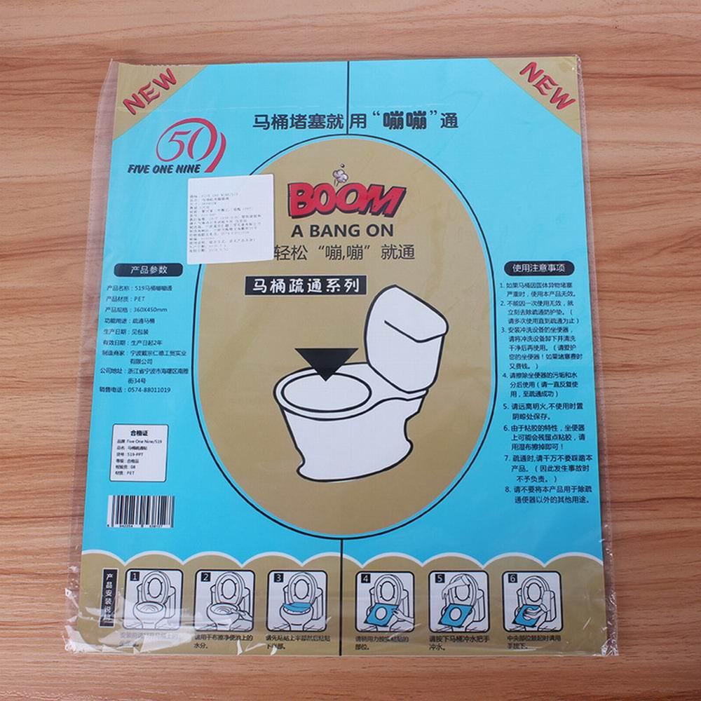 36 x 45 cm Toilet Disposable Sticker Plunger Dredge Toilet Only 1 Minute Easy Fix Clogged Safe Clean Film Plunger Toilet Dredge
