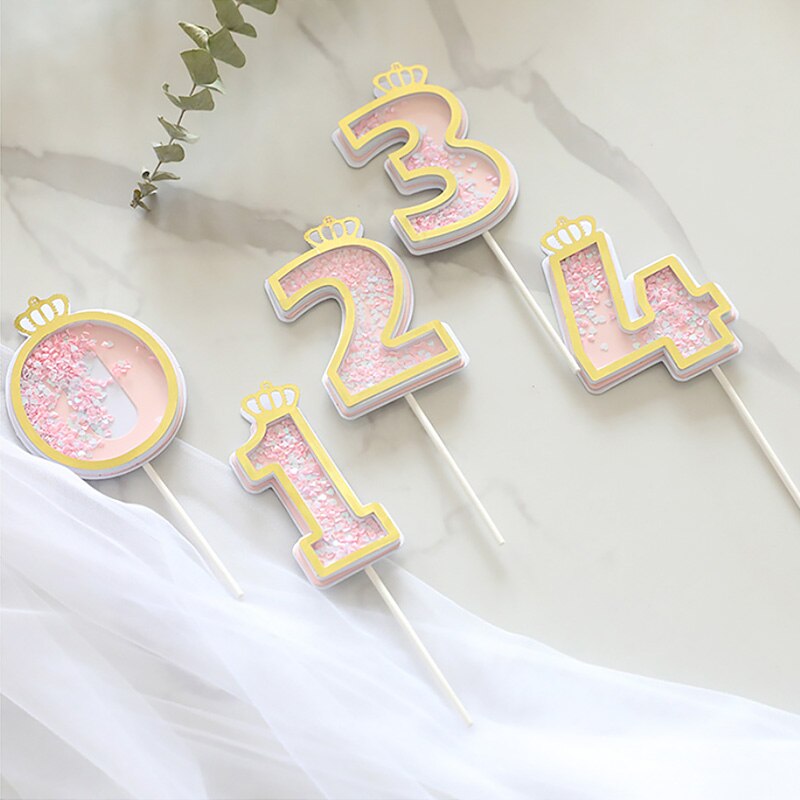 Glitter Cake Decoration Insert Sequins Paper Cake Toppers Happy Birthday Baby Shower Wedding Anniversary Party Cupcake Decor