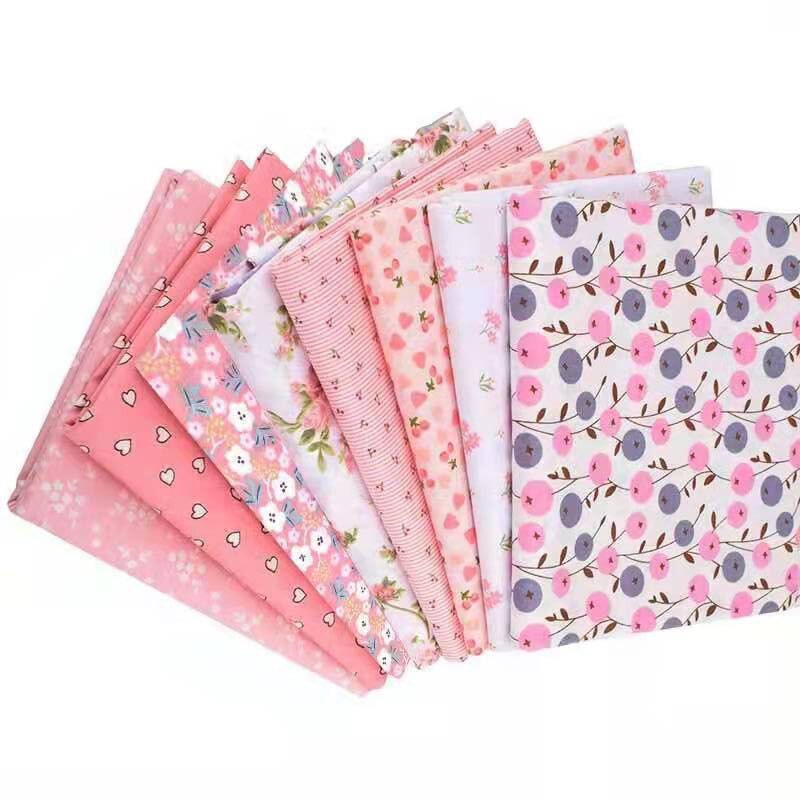 Tecidos de algodão estampados, 50cm x 50cm, costura, acolchoado para patchwork, bordado, faça você mesmo, artesanal, 8 peças da série frutas