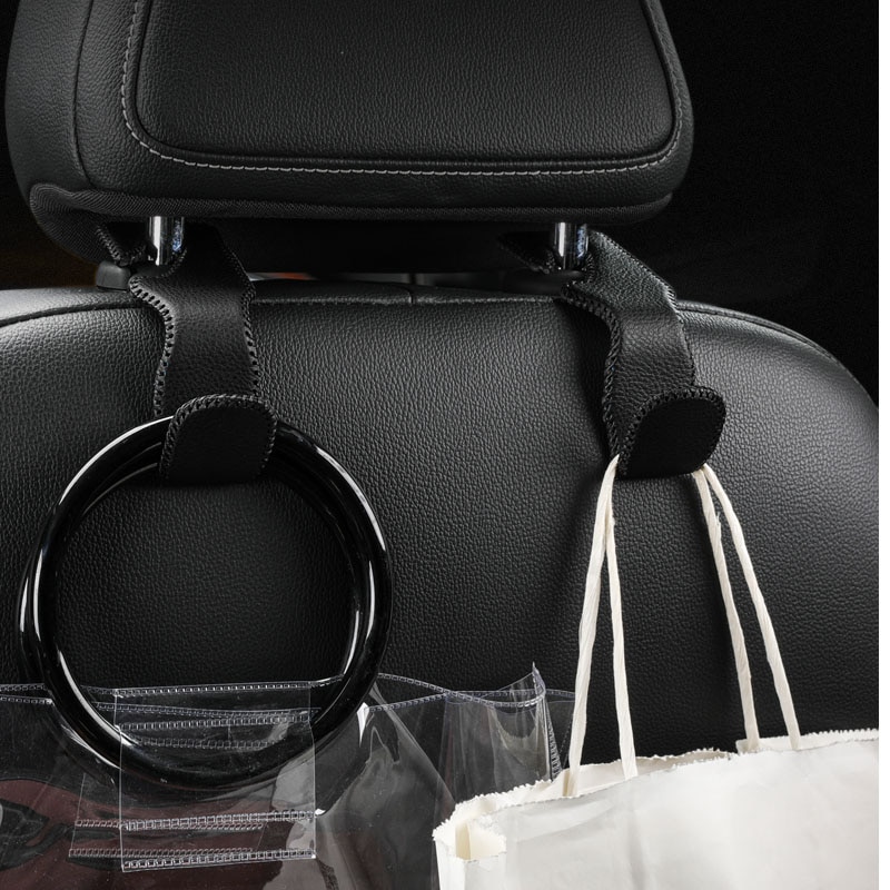 DAZZLEEX Gancho Oculto Para Reposacabezas De Coche – Aleación De Aluminio, Giratorio 360°, Organizador Para Colgar Bolsos, Chaquetas O Compras (Negro)