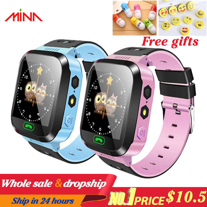 Q02 enfants montre intelligente caméra éclairage enfants regarder écran tactile SOS appel LBS suivi localisateur enfants bébé montre intelligente