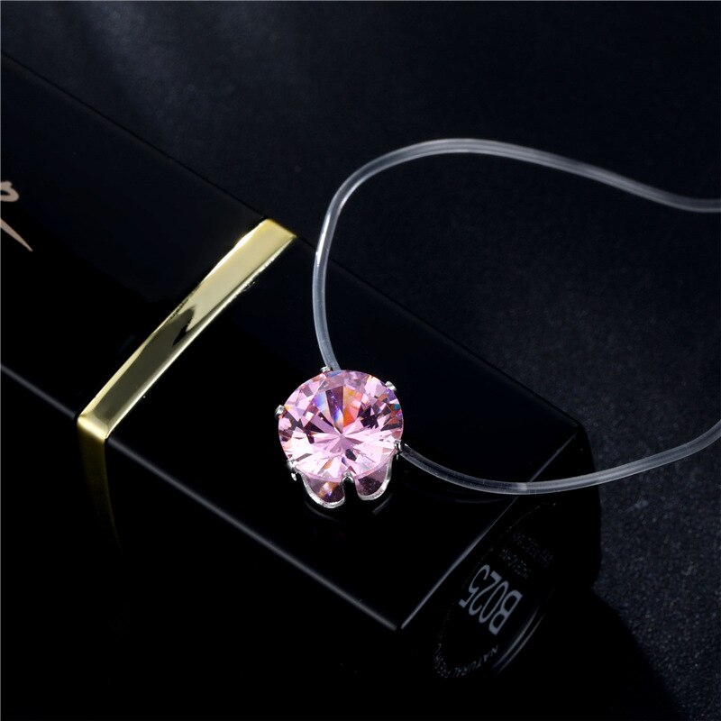 Unieke Transparante Vislijn Kristal Ketting Femme Koele Onzichtbare Ketting Zirkoon Ketting Voor Vrouwen Wedding Collier Vrouwelijke: 8