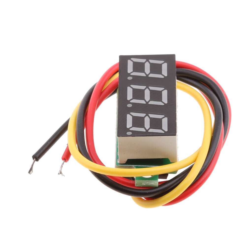 High Accuracy 3 Wire DC 0-100 Mini LED Panel Digital Display Voltage Meter Voltmeter Volt Gauge: Red