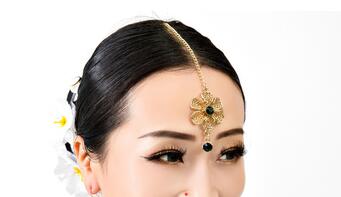 Intia pakistan tyttö tanssi lisävaruste nainen tanssiesitys kulmakarvat lisävaruste ampua päähineet lady headdress: G